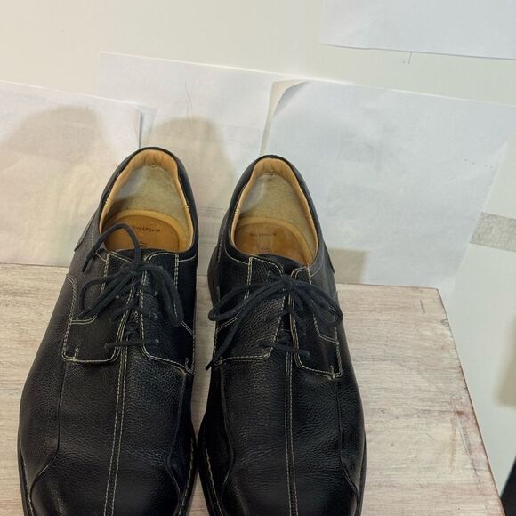 Men's Black Leather Dress Shoes by Johnson and Murphy worn once - Picture 2 of 6